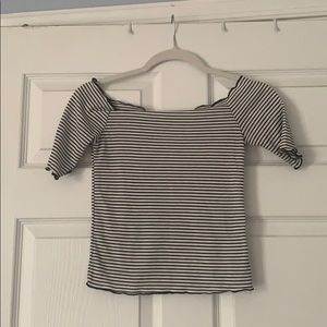 Striped Off the shoulder shirt
